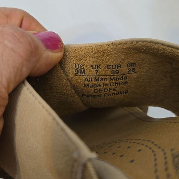 Natural Soul Tan Leather Open Toe Slip On Size 9 - Picture 7 of 7